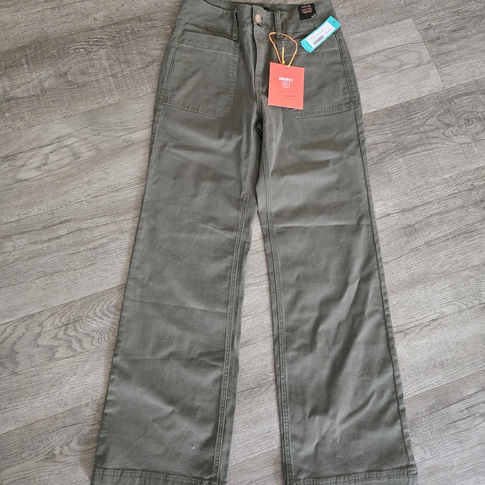 one 5 one Olive Green Wide-Leg Trousers